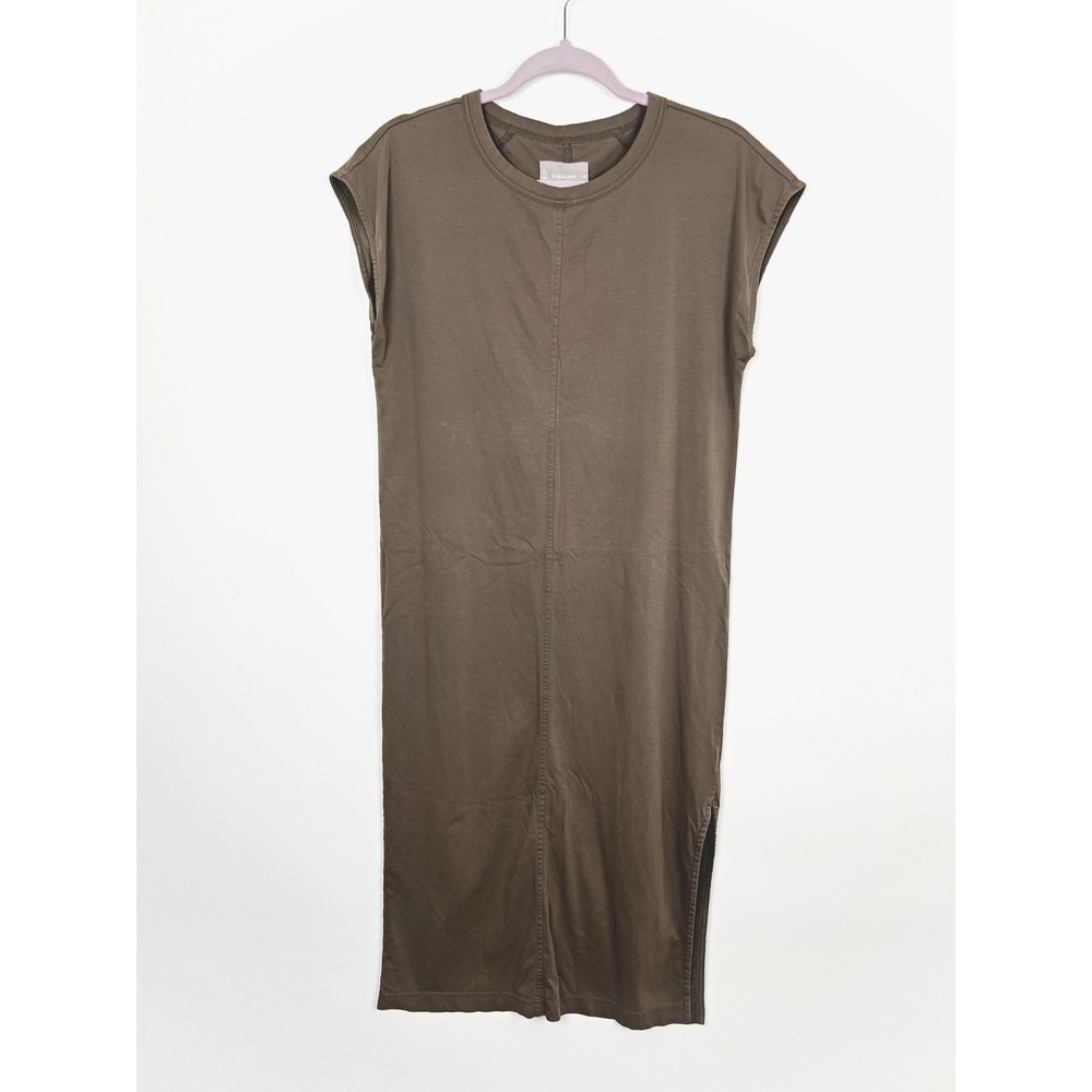 Everlane Luxe Cotton Muscle Midi Side Slit Dress Medium